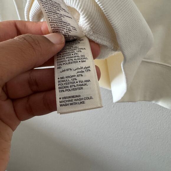 NWT Goodthreads Cream Mock Neck Sweater Ruffles Ribbed Hem Sz XS - Picture 6 of 6